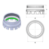 Уплотнительное кольцо (корона) MKV80 TW с внутренней резьбой 3'', SS
